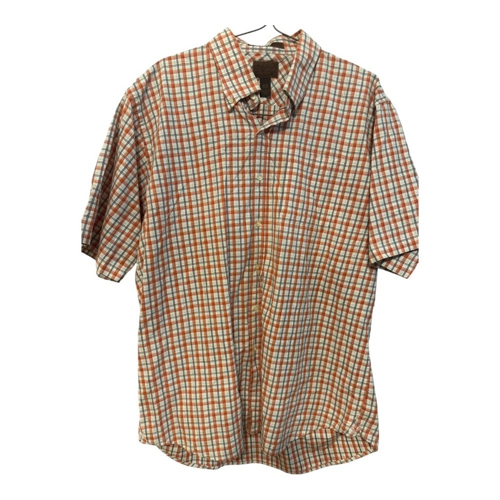Born Orange and White Casual Button Down Shirt